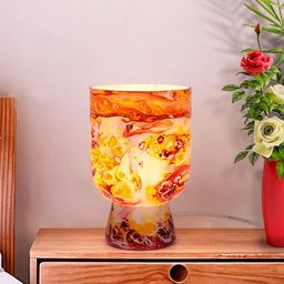 Fos Lighting Red and Yellow  Marble Effect Glass Table Lamp-picture-30