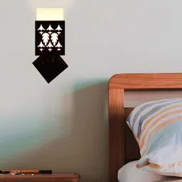 Gojeeva Black Wood Square Shaped Wall Lamp image 4