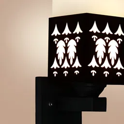 Gojeeva Black Wood Square Shaped Wall Lamp image 2