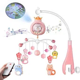 budetto Remote Controlled Bed Bell Baby Crib Toy Jhoomer with Music & Light Random Pack Rattle image 3