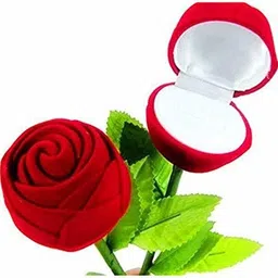 myki Velvet Maroon Rose Ring Box For Women, Girls & Loved Ones Gift, Engagement, Weddings, Birthday, Parties and any other occasion, Single Box Without Ring - Valentin Gift For Girls & Boys Ring Box Jewellery Vanity Box (Red) Valentine, Wedding, Engagement Vanity Box-picture-36