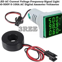3ree GREEN Voltmeter Voltage Tester Current Detector Square 22mm Dual Display Panel Meter Electronic Hobby Kit-picture-26