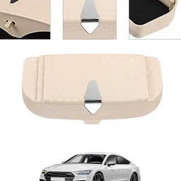 ayw Universal Multiuse Beige New Style Sunglass Holder For Car-224 White Car Sunglass Clip Holder image 1