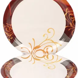 golden fish Rose-Marry Round Full Pack of 4, 11 Inches, Border Printed Half Plate image 2