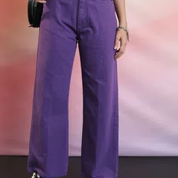 tokyo talkies Women Regular Mid Rise Purple Jeans-picture-19