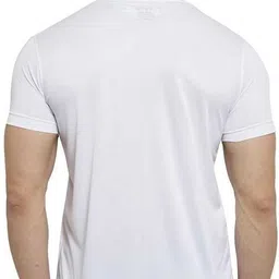 teegalary Men Graphic Print Round Neck Polyester White T-Shirt image 2
