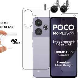 GARUDA GLASS Front and Back Tempered Glass for POCO M6 Plus 5G with camera lens protector image 3