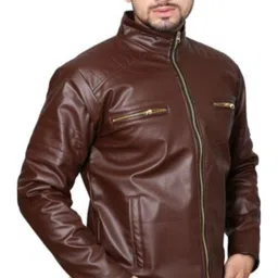 kdsn Men Solid Leather Jacket image 3