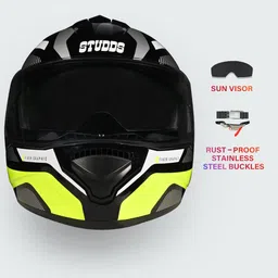 studds Drifter D5 Fiker ISI Certified with Dual Visor & Spoiler Full Face Helmet Helmet Motorbike Helmet image 2