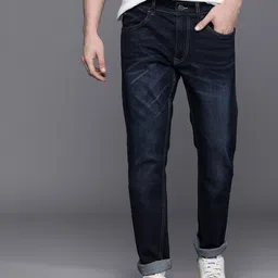 WROGN Men Blue Slim Fit Light Fade Mid-Rise Stretchable Jeans-picture-32