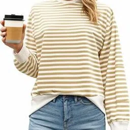 mack jonney Women Regular Fit Stripes T-Shirt-picture-50