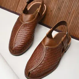 imperio Men Formal Woven Leather Slip On Sandals image 1
