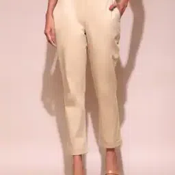 label ritu kumar Women Tapered Fit Pants with Insert Pockets-picture-13