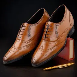 bxxy Men Elevator Heeled Lace-Up Brogue Shoes image 1
