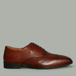 Men Low-Top Lace-Up Brogues Shoes-image-0