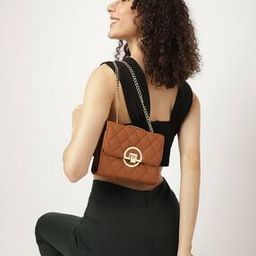 fastrack Women Quilted Sling Bag with Chain Strap-picture-1