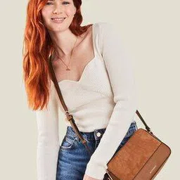 accessorize london Women Sling Bag with Zip-Closure-picture-17