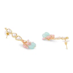 Zaveri Pearls Gold-Plated Fluorescent-Green Colored Kundan-Studded Jewellery Set image 4