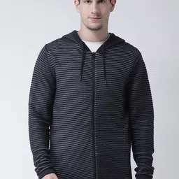 Club York Men Navy Blue & Black Striped Cardigan-picture-35