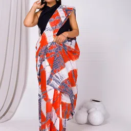 NIKHILAM Tie and Dye Pure Cotton Bagru Saree-image-30