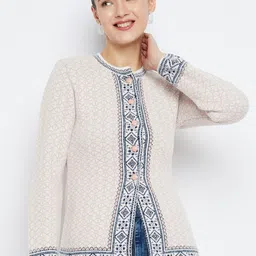Zigo Ethnic Motifs Self Design Woollen Cardigan-picture-13