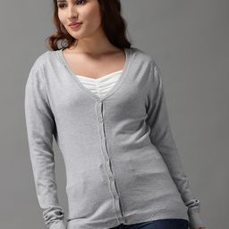 SHOWOFF Women Grey Acylic Cardigan-picture-26