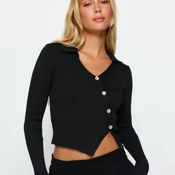 Trendyol V-Neck Long Sleeves Crop Cardigan-picture-28