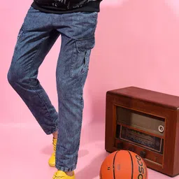 HIGHLANDER Men Blue Tapered Fit Clean Look Stretchable Heavy Fade Jeans image 1