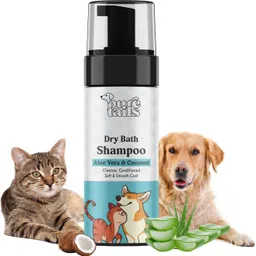 pure tails Pet Dry Bath Shampoo Anti-Bacterial, Anti-Inflammatory Aloe Vera & Coconut Dog, Cat Shampoo image 1