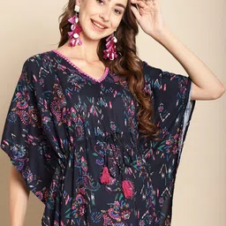 Secret Wish Printed Maternity Maxi Kaftan Nightdress image 3