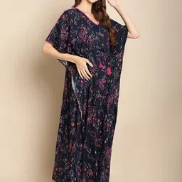 Secret Wish Printed Maternity Maxi Kaftan Nightdress image 4