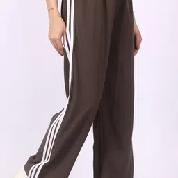 aileyis Pack of 2 Women Striped Blue, Brown Track Pants image 2