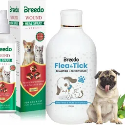 breedo Dog Wound heal Spray (Helps cut,burns) (100gm) + Dog Flea-Tick Shampoo (250ml) Pet First Aid Kit-picture-10