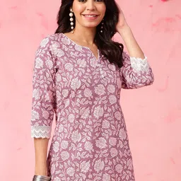 anouk Women Printed Pure Cotton Straight Kurta-picture-10