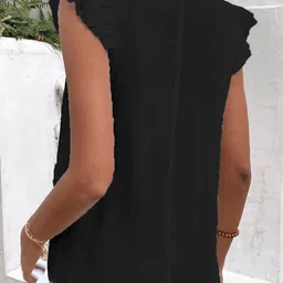 StyleCast x Revolte Black V-Neck Flutter Sleeves Top image 2