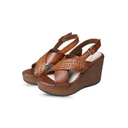 EZOK W-1004 Lightweight Comfort Tan Sandal Heels image 4