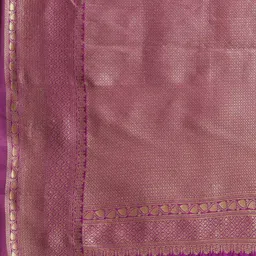 KALINI Purple & Gold-Toned Woven Design Zari Silk Blend Banarasi Saree image 5
