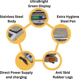 KiloMaxx KM-95, 30Kg Weight Scale With Ultrabright Green Dual Display For Shop Weighing Scale image 4