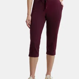 jockey 1300 Super Combed Cotton Elastane Stretch Women Purple Capri-picture-14