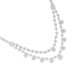 Yellow Chimes Rhodium Plated AD Stone Studded Necklace and Earrings image 3