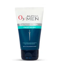 O3 + Alpha Men Acno D Tan Face Wash with Hyaluronic & Mint to Fight Blackhead - 50 ml image 1