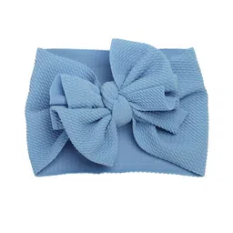Babymoon Girls Blue Textured Bow Bandana Headbands-picture-22