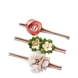 SYGA Infants Girls Pack of 3 Flower Cotton Headband-image-9