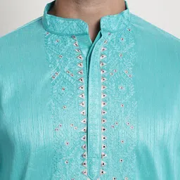 SOJANYA Ethnic Motifs Embroidered Thread Work Straight Kurta With Churidar image 2