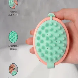 Kuber Industries Set Of 2 Hair Massager Shampoo Brush For Dandruff - Pink & Blue image 4