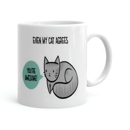 Khakee White & Grey Printed Ceramic Glossy Cups-picture-7