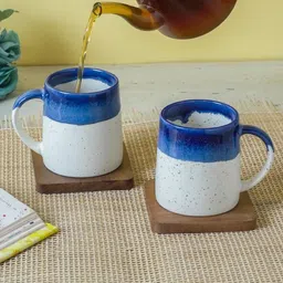 The Decor Mart White & Blue Printed Ceramic Glossy Mugs Set of Cups and Mugs-picture-35