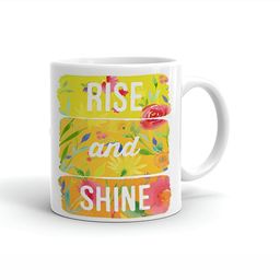 Khakee White & Yellow Printed Ceramic Glossy Mug 325 ml-picture-13