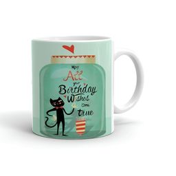 Khakee White & Green Text or Slogans Printed Ceramic Glossy Mugs 325 ml-picture-37