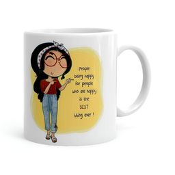 Khakee White & Printed Microwave Safe Ceramic Glossy Mug 325 ml-picture-28